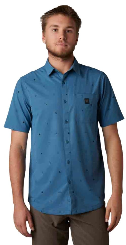 Fox RANGER SS WOVEN JERSEY - Dark Slate Front Facing Model