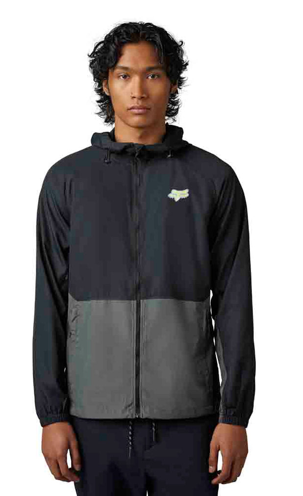 Fox TITLE SPONSOR WINDBREAKER Black FRONT 