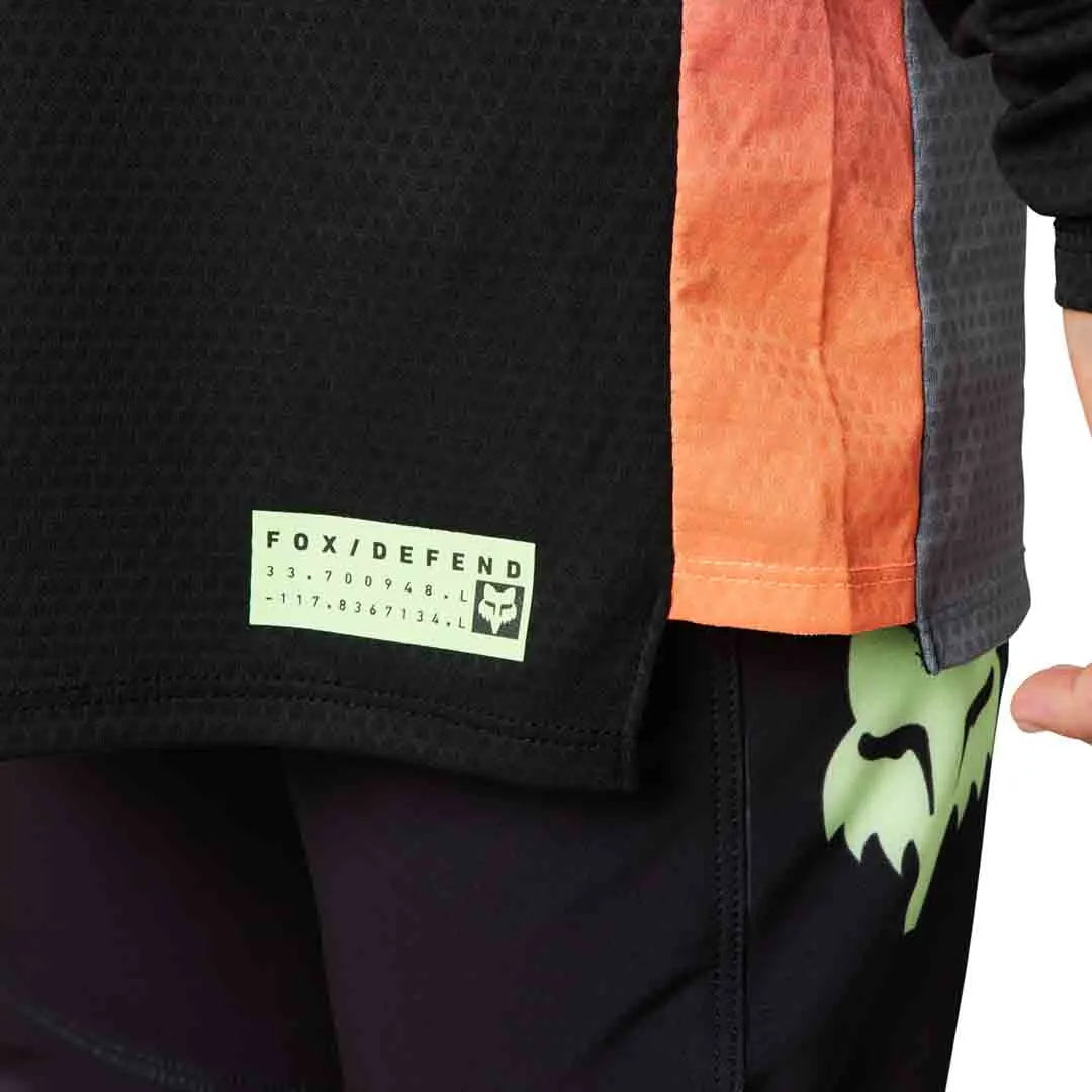 Fox YOUTH DEFEND LS JERSEY RACE - Black BACK PRINT