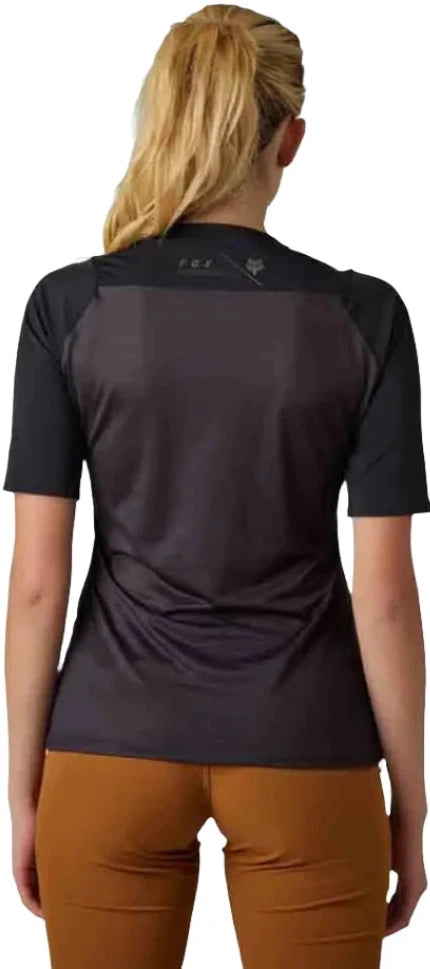 Fox WOMENS FLEXAIR ASCENT SS JERSEY - Black Back Facing Model