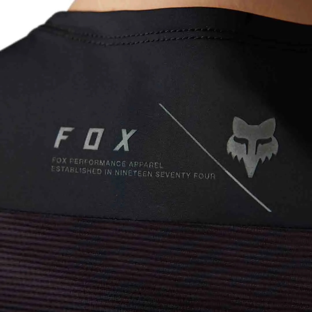 Fox WOMENS FLEXAIR ASCENT SS JERSEY - Black Back Print Focused