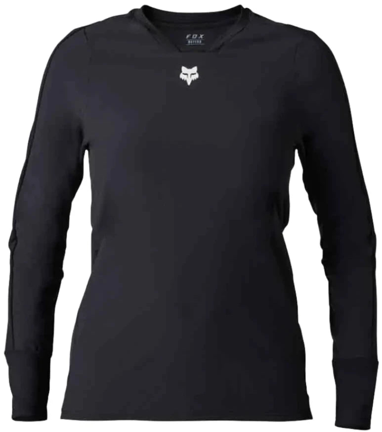 Fox WOMENS DEFEND THERMAL JERSEY - Black Front view