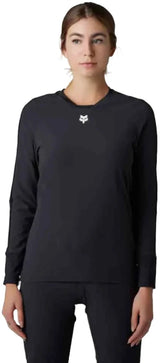 Fox WOMENS DEFEND THERMAL JERSEY - Black Front facing model