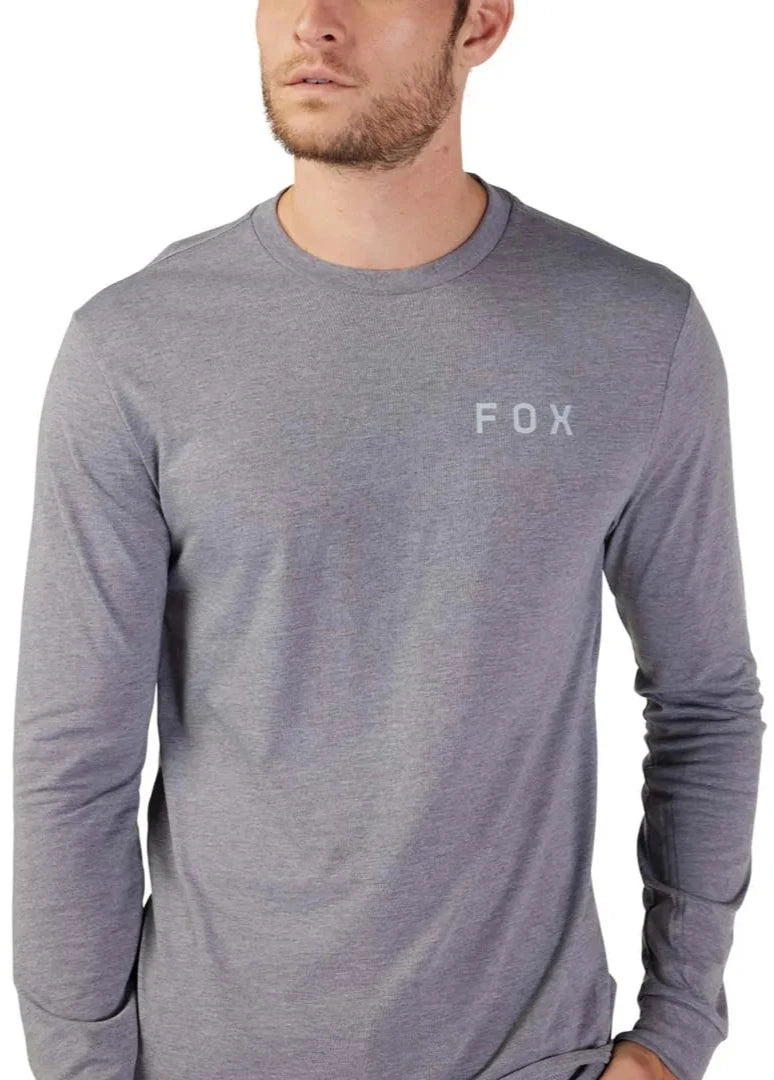Fox MAGNETIC LS TECH TEE - Heather Graphite FRONT