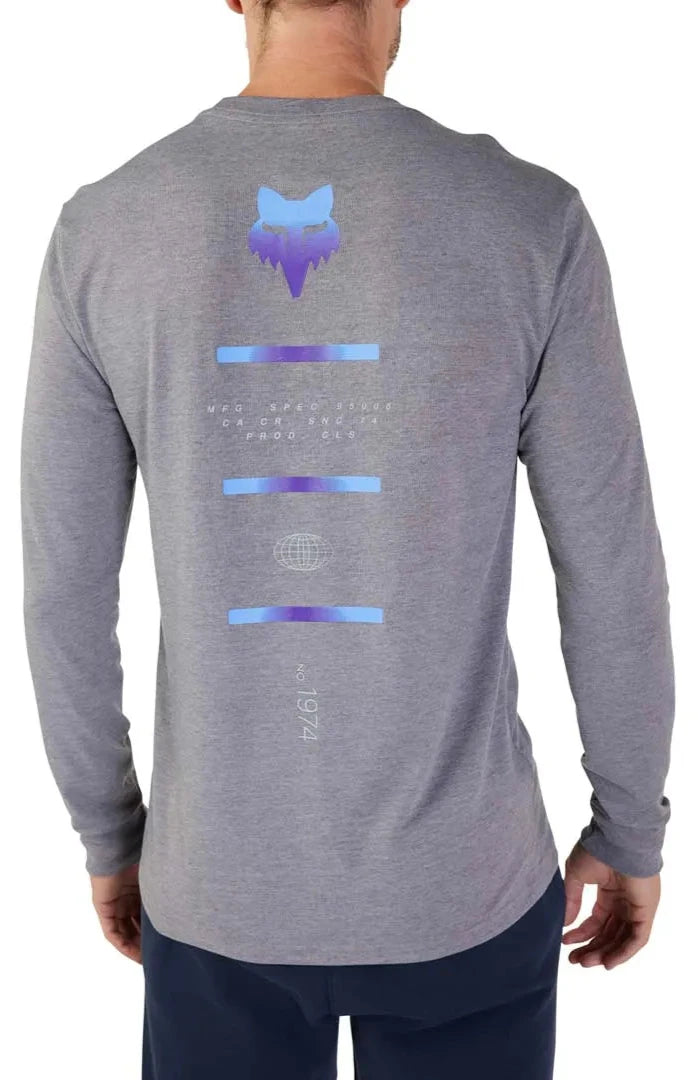 Fox MAGNETIC LS TECH TEE - Heather Graphite BACK