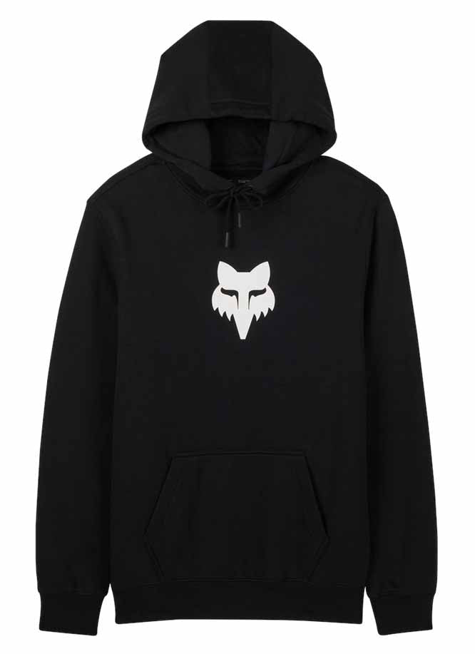 Fox Head Fleece Pullover Hoodie Black FRONT