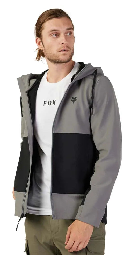 Fox Pit Jacket Pewter SIDE FRONT FACING MODEL