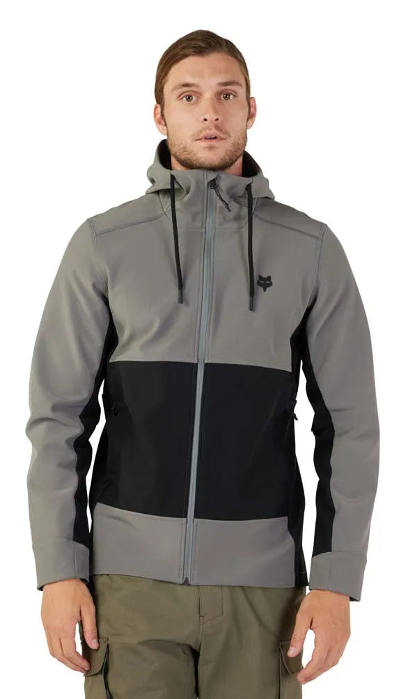 Fox Pit Jacket Pewter FRONT FACING MODEL 