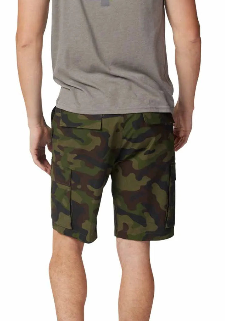 Fox Slambozo Camo Shorts Green Camo BACK FACING MODEL