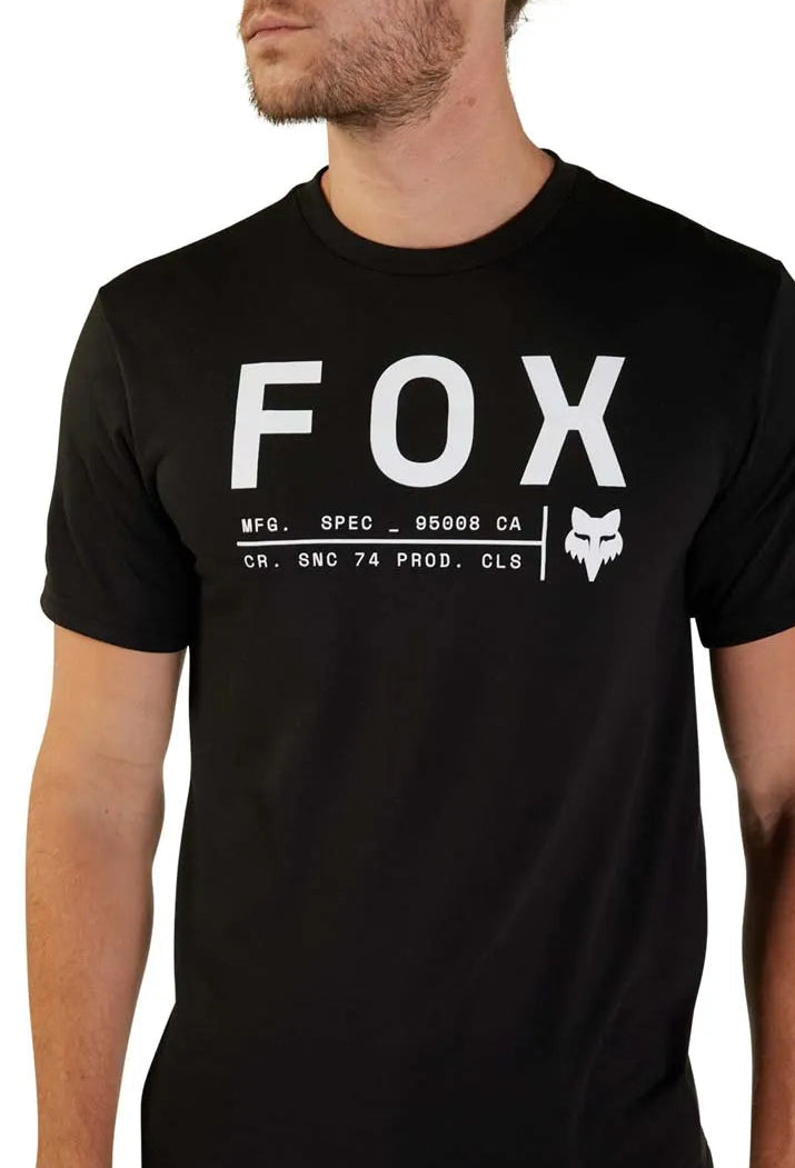 Fox Racing Non Stop Short Sleeve Tech Tee Black FRONT DETAILS