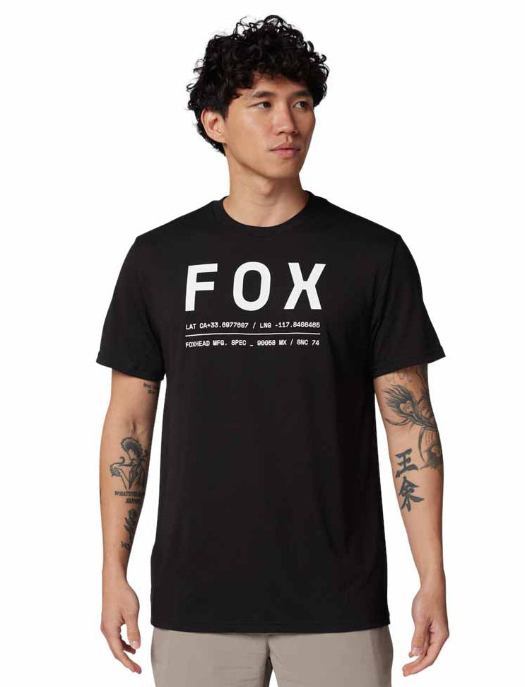 Fox Racing Non Stop Short Sleeve Tech Tee Black FRONT FACING MODEL
