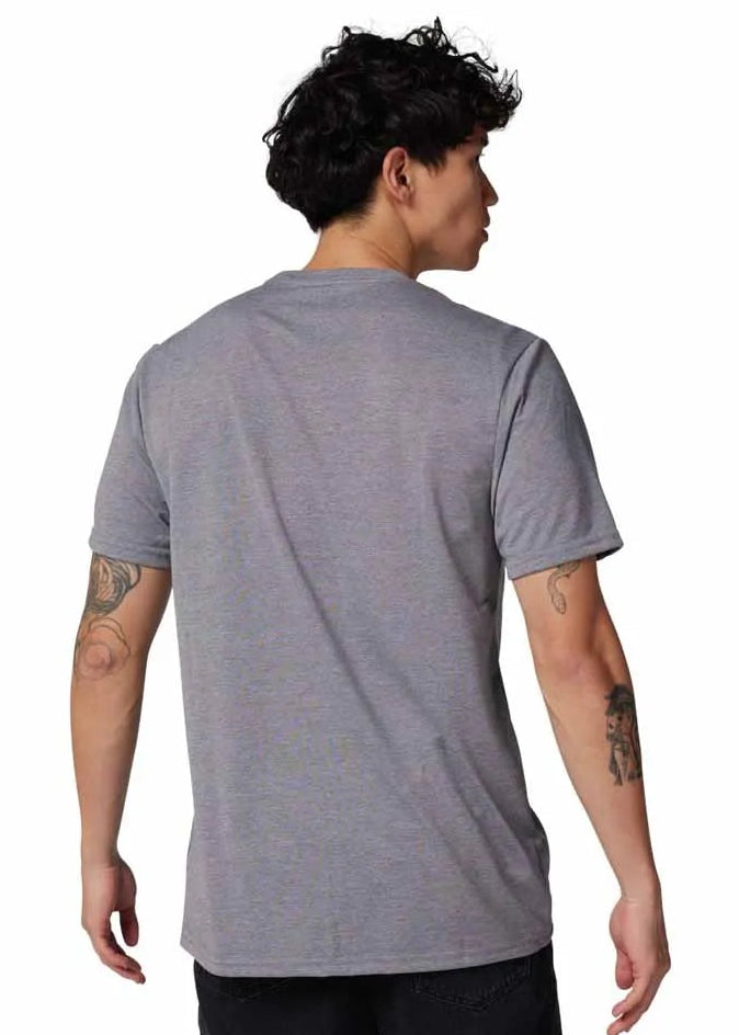 Fox Non Stop Short Sleeve Tech Tee Heather Graphite BACK FACING MODEL