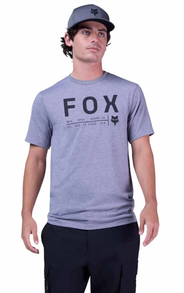 Fox Non Stop Short Sleeve Tech Tee Heather Graphite FRONT FACING MODEL