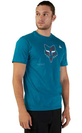 Fox WITHERED SS PREM TEE - Maui Blue SIDE FRONT 