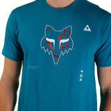 Fox WITHERED SS PREM TEE - Maui Blue FRONT PRINT