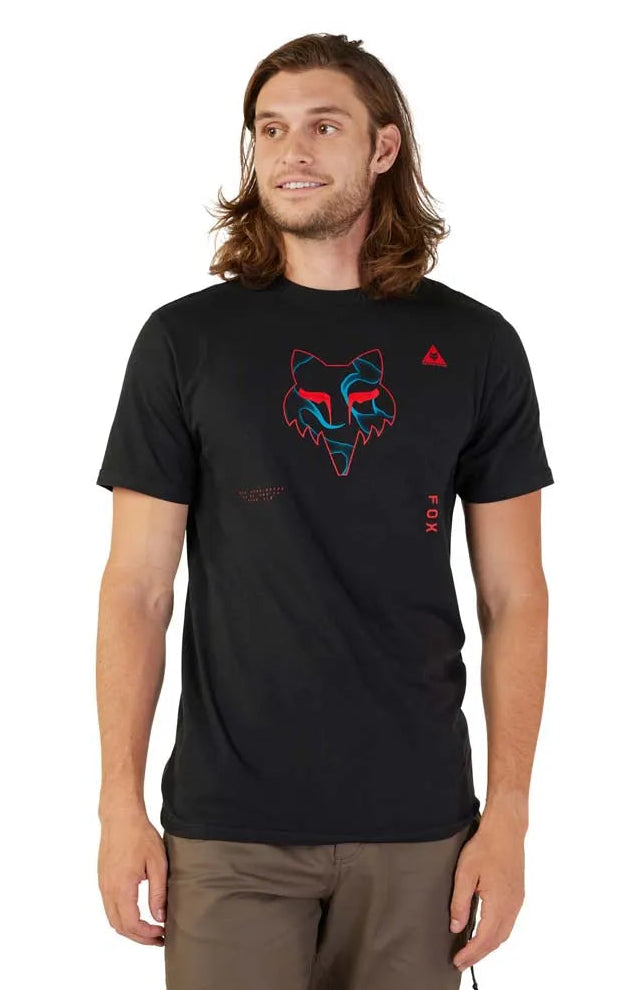 Fox WITHERED Short Sleeve PREM TEE Black FRONT FACING MODEL