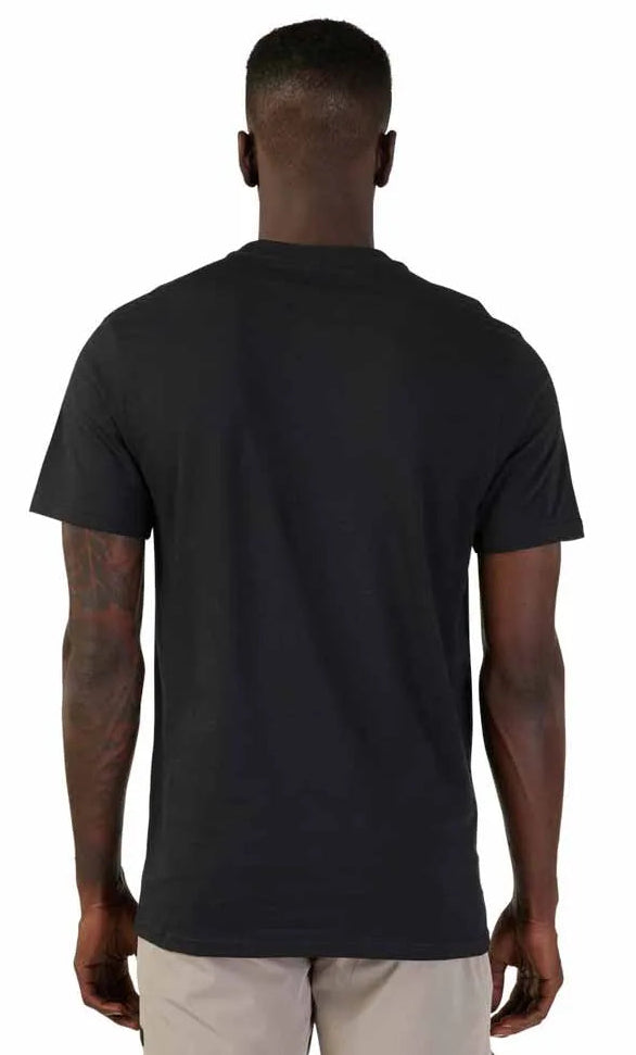 Fox Absolute Short Sleeve Premium Tee Black BACK FACING MODEL