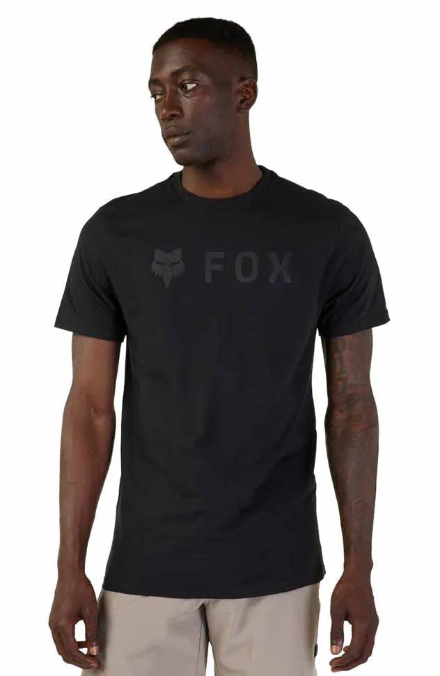 Fox Absolute Short Sleeve Premium Tee Black/Black FRONT FACING MODEL