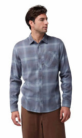 Fox Survivalist Flannel Shirt Gun Pattern FROTN FACING MODEL 