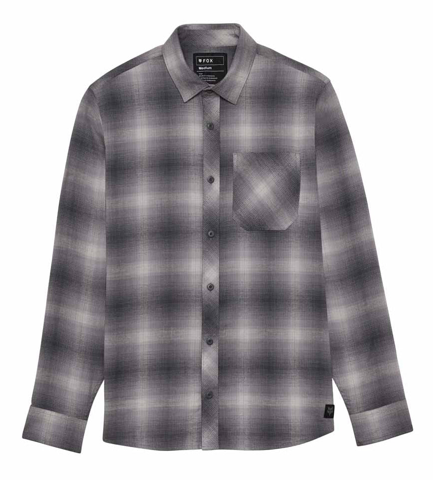 Fox Survivalist Flannel Shirt Light Gray FRONT FACING MODEL 