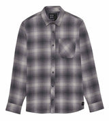 Fox Survivalist Flannel Shirt Light Gray FRONT FACING MODEL 