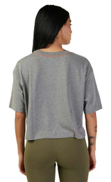 Fox WOMENS CIENEGA OS CROP TEE - Light Heather BACK