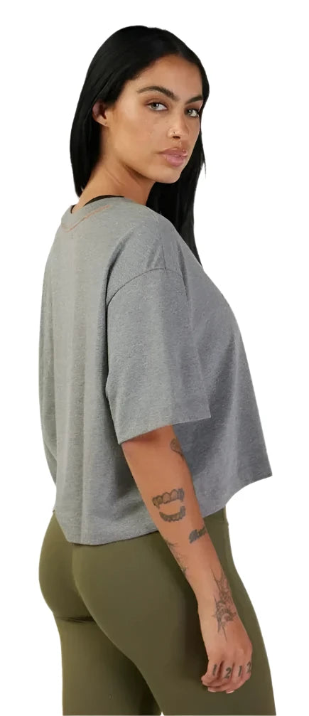 Fox WOMENS CIENEGA OS CROP TEE - Light Heather SIDE 