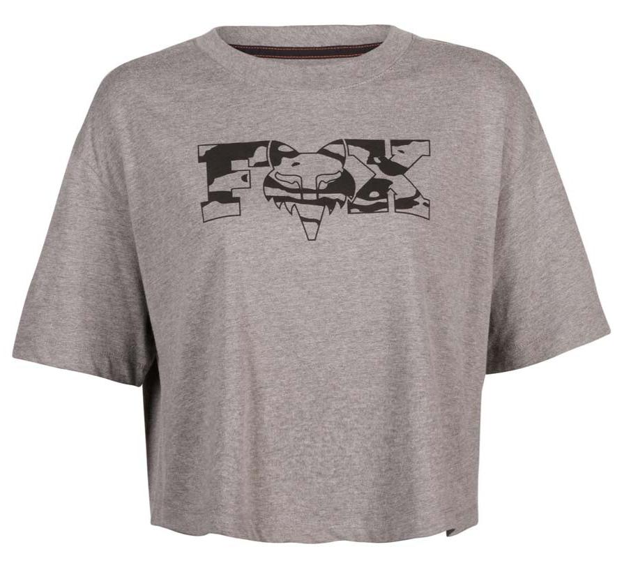 Fox WOMENS CIENEGA OS CROP TEE - Light Heather FRONT