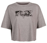 Fox WOMENS CIENEGA OS CROP TEE - Light Heather FRONT