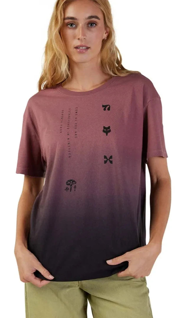 Fox WOMENS SENSORY DYE SS TEE - Cordovan FRONT