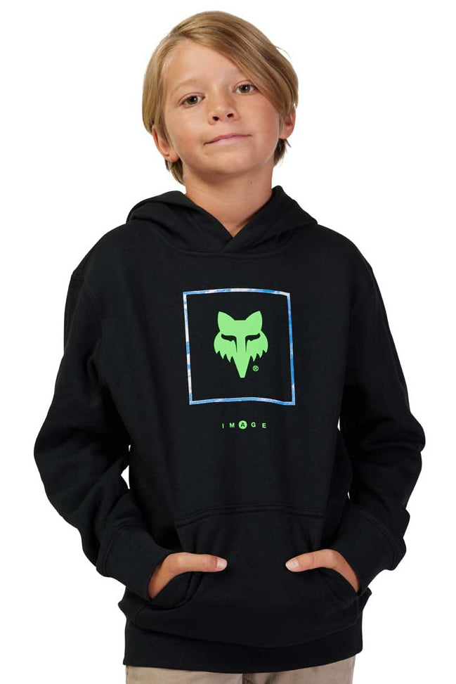 Fox YTH ATLAS FLEECE PO Black FRONT FACING MODEL