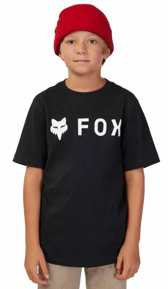 Fox Youth Absolute SS Tee Black FRONT FACING MODEL