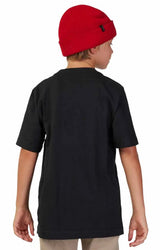 Fox Youth Absolute SS Tee Black BACK FACING MODEL