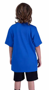 Fox Youth Legacy Short Sleeve Tee Blue BACK FACING MODEL 