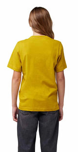 Fox Youth Legacy Short Sleeve Tee Mustard BACK FACING MODEL 