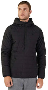 Fox Howell Hooded Puffy Anorak Jacket Black  FRONT FACING MODEL 