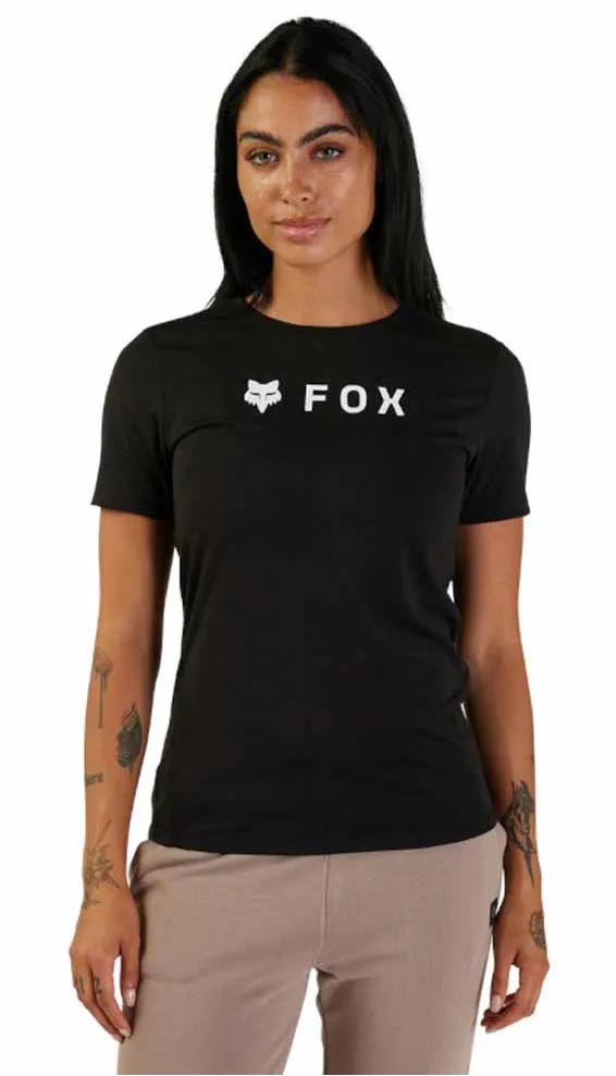 Fox Racing Womens Absolute Short Sleeve Tech Tee Black FRONT FACING MODEL