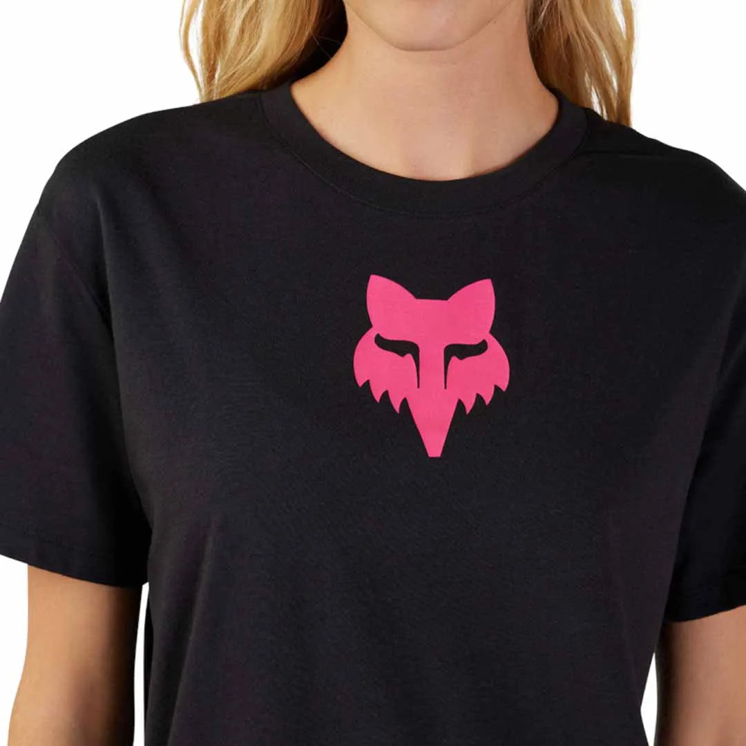 Fox WOMENS FOX HEAD SS TEE - Black/Pink FRONT PRINT
