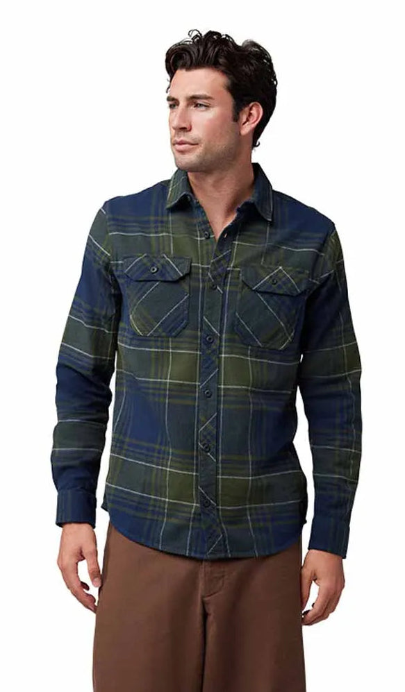 Fox TrailDust Flannel Shirt Midnight FRONT FACING MODEL 