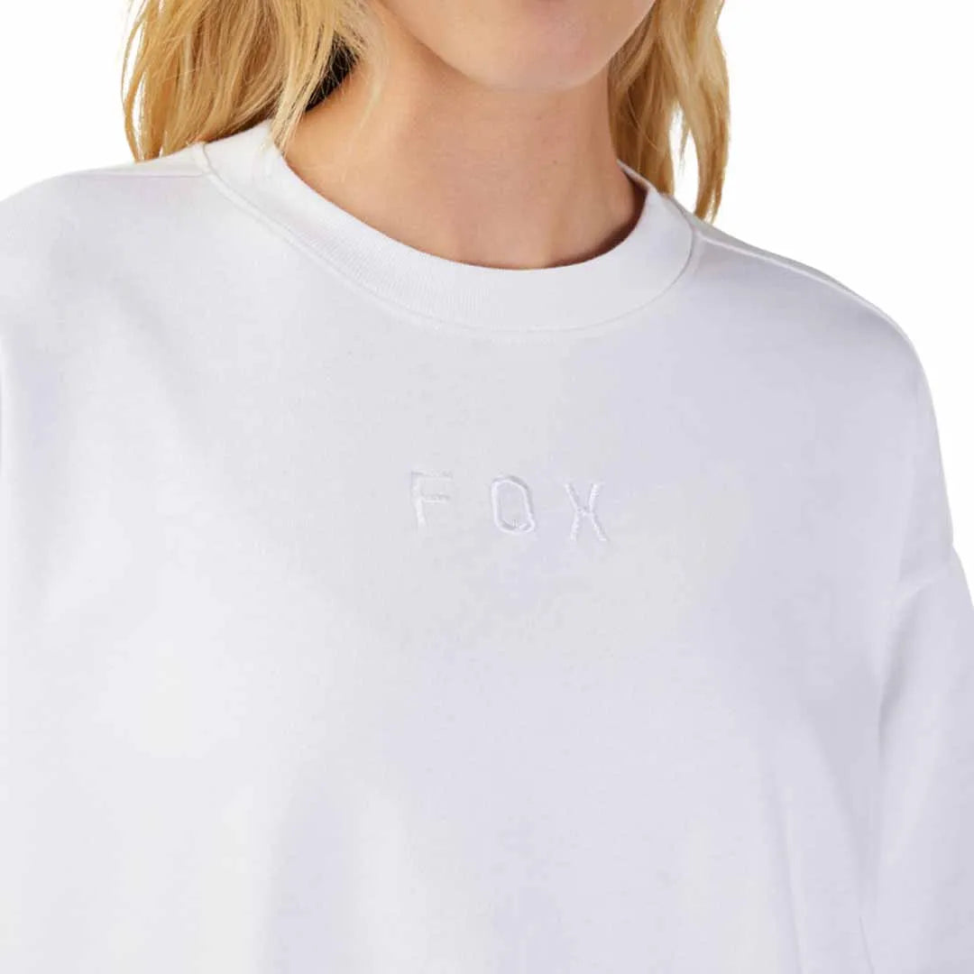 Fox WOMENS WORDMARK OS SHORT SLEEVE TEE White FRONT PRINT