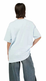 Fox Wordmark OS Short Sleeve Tee Pale Blue BACK FACING MODEL 