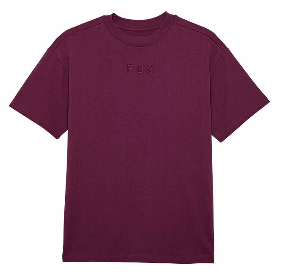 Fox Wordmark OS Short Sleeve Tee Sangria FRONT 