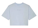 Fox Wordmark OS Crop Tee Pale Blue FRONT 