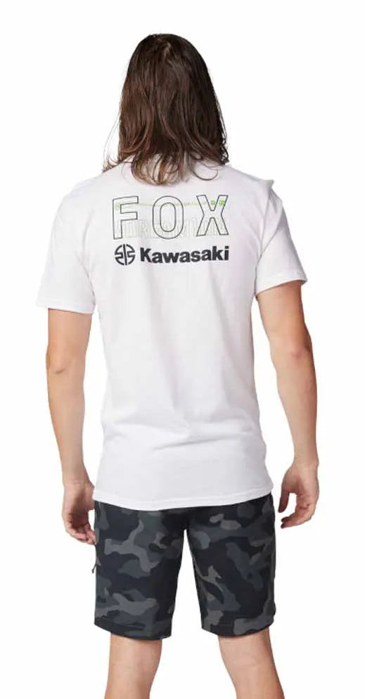 Fox x Kawasaki Premium Short Sleeve Tee II Optic White BACK FACING MODEL 