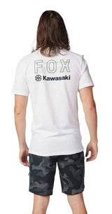 Fox x Kawasaki Premium Short Sleeve Tee II Optic White BACK FACING MODEL 