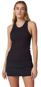 Fox WOMENS WORDMARK RIB TANK - Black FRONT