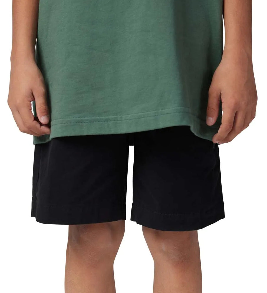 Fox Youth Essex Black Shorts FRONT DETAILS