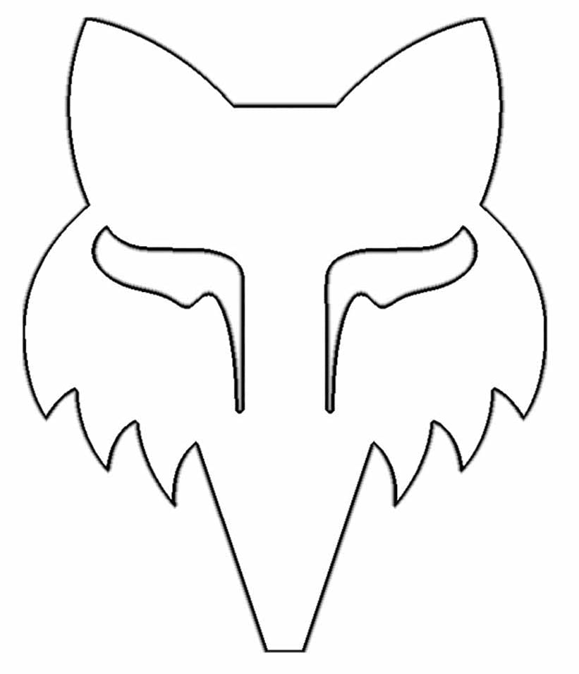 Fox Head 4" Die-Cut Vinyl Decal White