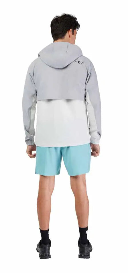 Fox Survivalist Windbreaker Steel Gray BACK  FRONT FACING MODEL 