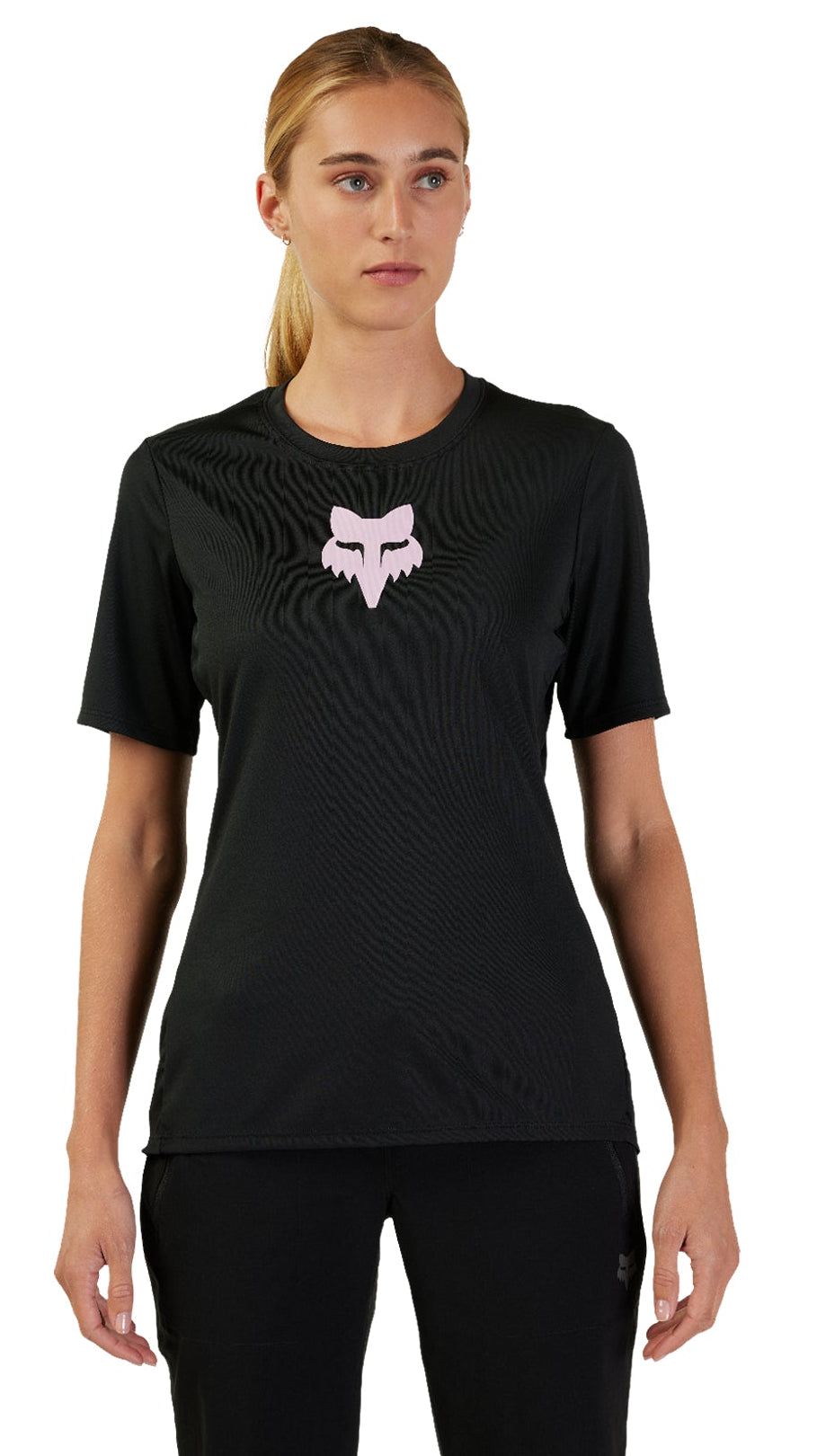 Fox Ranger SS Jersey Foxhead Black FRONT FACING MODEL
